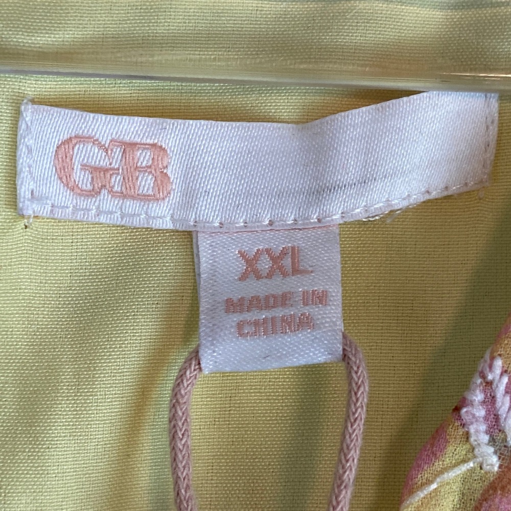GB Yellow Floral Embroidered V-Neck Mini‎ Dress XXL NWT Spring Easter - Picture 6 of 8
